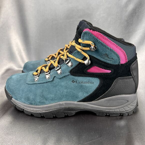 Columbia Newton Ridge Women’s 9.5 Hiking Boots Waterproof Teal Pink BL4552-343 - Picture 8 of 17